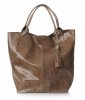 GEANȚĂ DIN PIELE shopper bag Genuine Leather maro pământiu 788